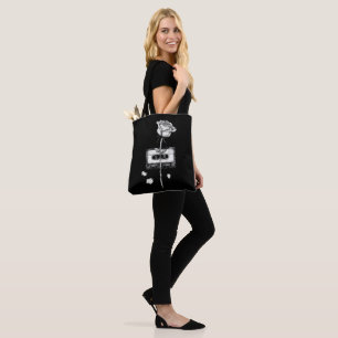 Bolsa Tote Fita Cassete Vintage Rosa Em Flor Estética 