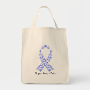 Bolsa Tote Fita da consciência da pervinca da esperança