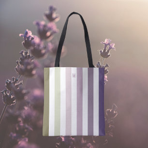 Bolsa Tote Fita de campo de Lavanda e monograma personalizado