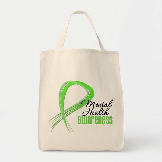 Bolsa Tote Fita de Consciência da Saúde Mental (Frente)