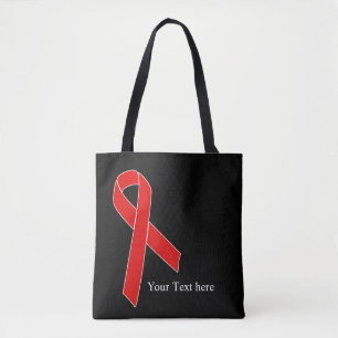 Bolsa Tote Fita de Consciência Vermelha + sua mensagem
