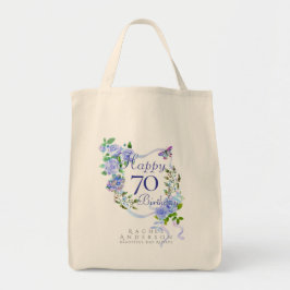 Bolsa Tote Fita de Rosa Azul Aniversário de 70 anos