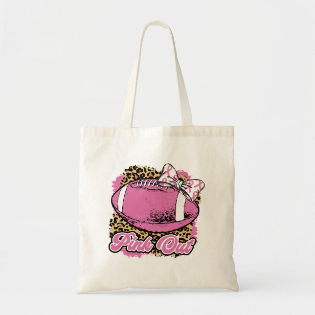 Bolsa Tote Fita Rosa Com Bola De Rugby (Softball) (Frente)