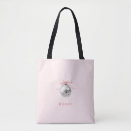 Bolsa Tote Fita Rosa da Bola do Disco Coquette Personalizada