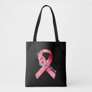 Bolsa Tote Fita Rosa de Consciência do Cancer da Mama