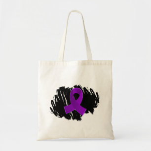 Bolsa Tote Fita roxa da doença de Crohn com Scribble