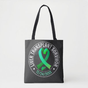 Bolsa Tote Fita Verde Personalizada Sobrevivente de Transplan