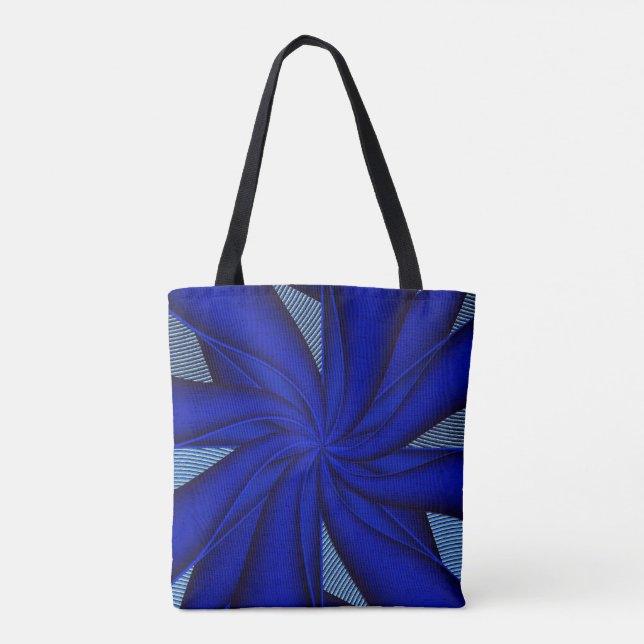 Bolsa Tote Fitas azuis que fluem... (Verso)