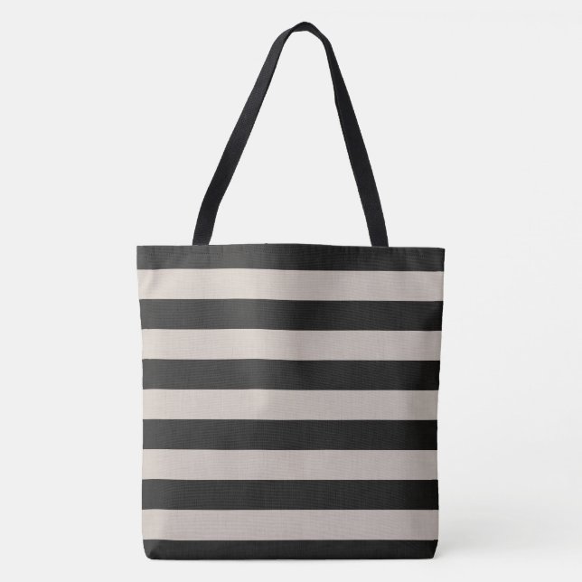 Bolsa Tote Fitas de Marfim e Black Rustic (Frente)