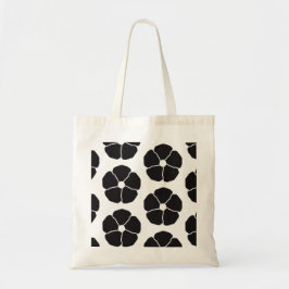 Bolsa Tote Five-Petal Black Flower