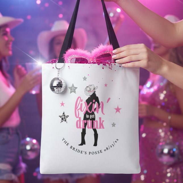 Bolsa Tote Fixin' The Posse Disco Bachelorette ID925 (Criador carregado)