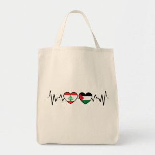 Bolsa Tote Flags de Unidade Palestina Libanesa Batida.