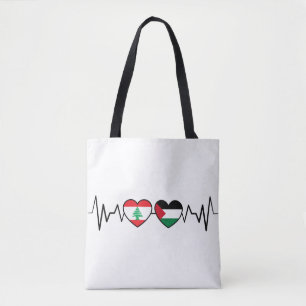 Bolsa Tote Flags de Unidade Palestina Libanesa Batida.