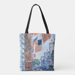 Bolsa Tote Flags Quinta Avenida de Childe Hassam, Arte Vintag