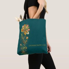 Bolsa Tote Flaire de Flor Poderosa Fronteira 1 + seu texto