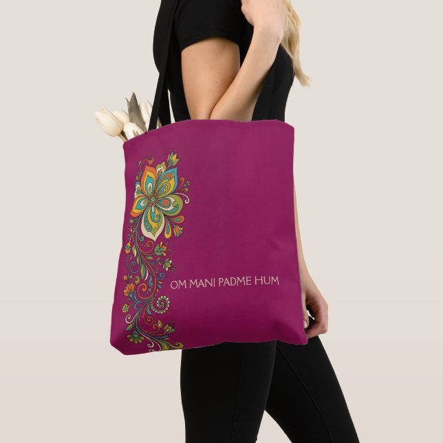 Bolsa Tote Flaire Floral Retro Poder Gavinhas Borda 2 + seu t (Close Up)
