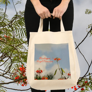 Bolsa Tote Flamboyant Royal Poinciana Blossoms and Sky Blue