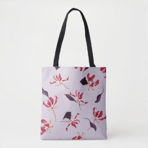 Bolsa Tote Flame Lily: Padrão Floral De Jardim.