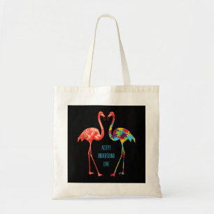 Bolsa Tote Flamingo Aceitar Autismo De Amor Flamingo