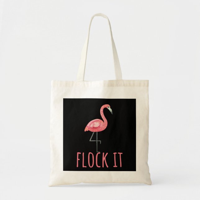 Bolsa Tote Flamingo - Amante de os animais Rosa Tt Relógio (Frente)