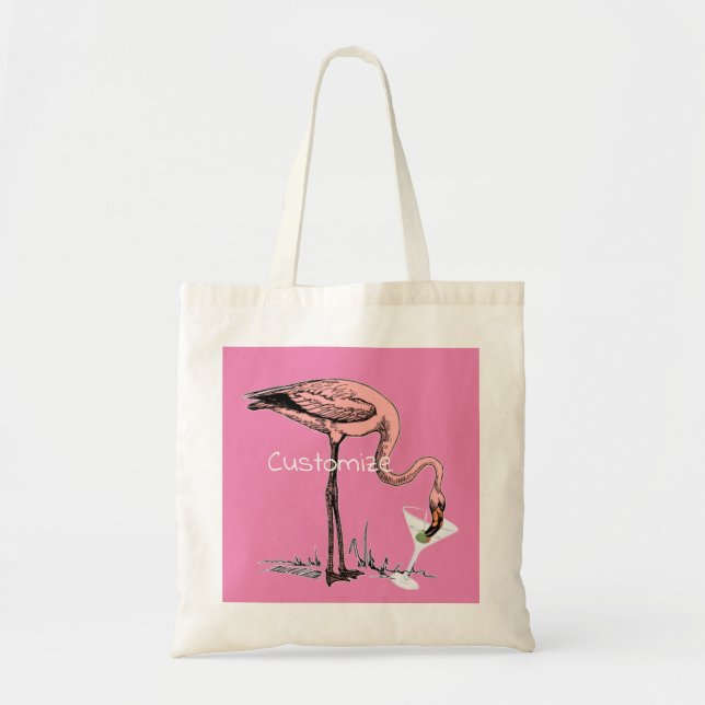 Bolsa Tote Flamingo Bebendo Martini Thunder_Cove (Frente)