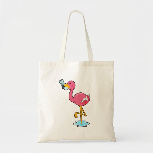 Bolsa Tote Flamingo com Peixe (Frente)