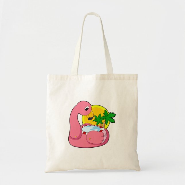 Bolsa Tote Flamingo com Piscina (Frente)