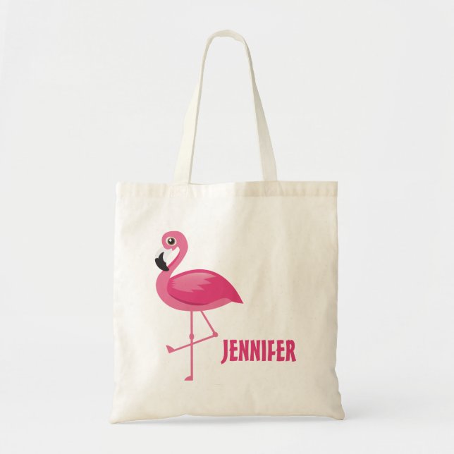 Bolsa Tote Flamingo cor-de-rosa (Frente)