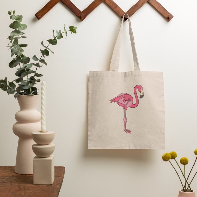 Bolsa Tote Flamingo Cor-de-rosa com pernas compridas (Criador carregado)