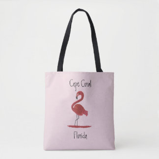 Bolsa Tote Flamingo - coral Florida do cabo