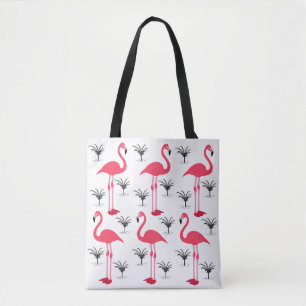 Bolsa Tote Flamingo e palmeiras