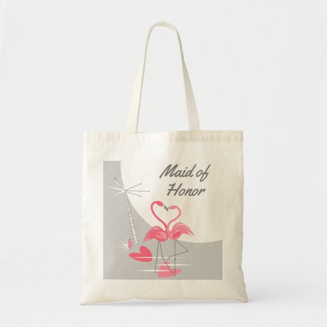 Bolsa Tote Flamingo Love Large Moon Madrinha de casamento (Frente)