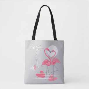 Bolsa Tote Flamingo Love Totobag hot rosa para trás