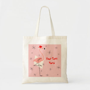 Bolsa Tote Flamingo Papai noel Saco cor-de-rosa