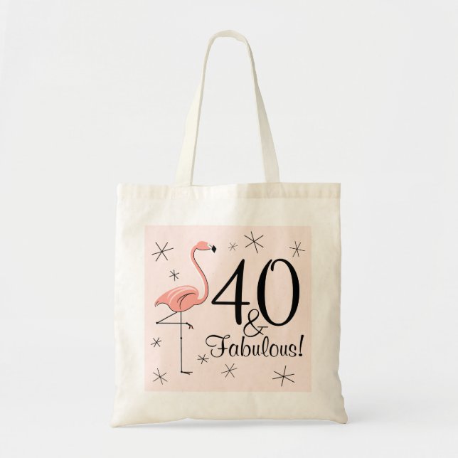 Bolsa Tote Flamingo Pink '40 e Fabuloso!' saco de tote (Frente)