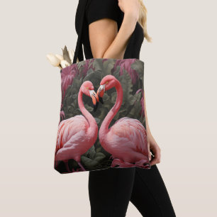 Bolsa Tote Flamingo Romance, cor-de-rosa tropical