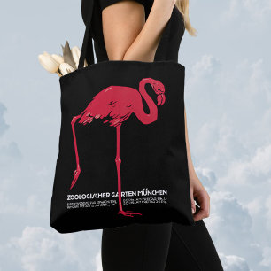 Bolsa Tote Flamingo Rosa Antigo no Zoológico de Munique, Alem