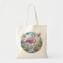 Flamingo rosa com Lotus e Dragonflies