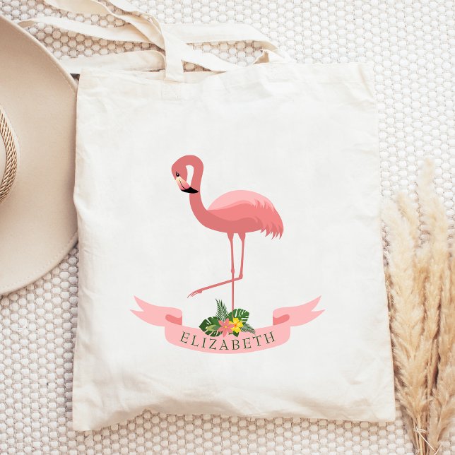 Bolsa Tote Flamingo Rosa Fofo Personalizado (Criador carregado)