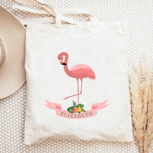 Bolsa Tote Flamingo rosa-rosa personalizado