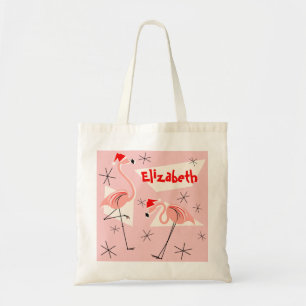 Bolsa Tote Flamingo Santas Pink Name tote bag