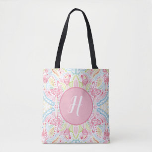 Bolsa Tote Flamingo Sensação Monograma Heather Henry Franc