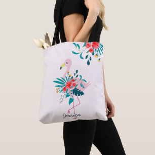 Bolsa Tote Flamingo Tropical Bastante Personalizado