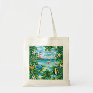 Bolsa Tote Flamingo Tropical Oceano de Bonaire