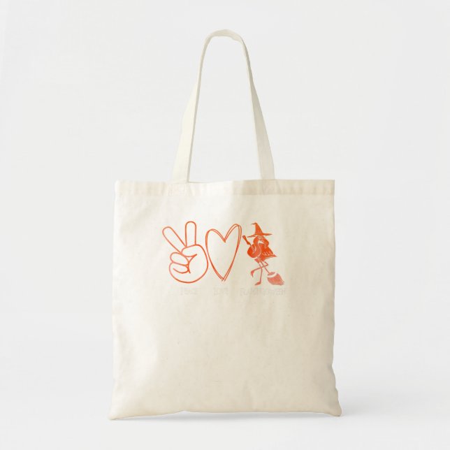 Bolsa Tote Flamingo Tropical Peace Love Flamingbetween Orange (Frente)