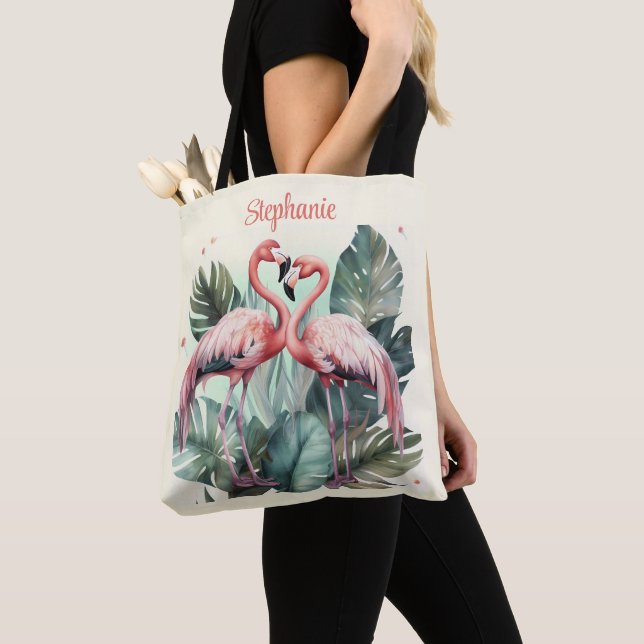 Bolsa Tote Flamingo tropical rosa (Close Up)
