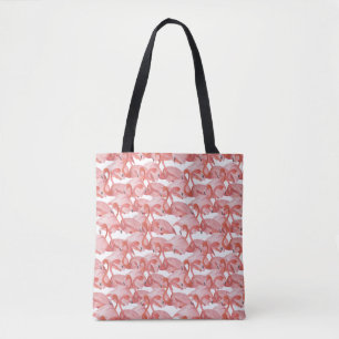 Bolsa Tote Flamingo Watercolor: Padrão Pequeno Sem Pernas
