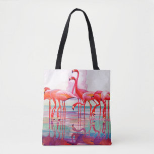 Bolsa Tote Flamingos cor-de-rosa por Francis Lee Jaques
