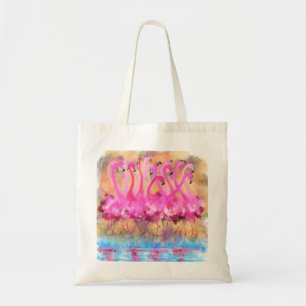 Bolsa Tote Flamingos de Amor Rosa - Pintura Original