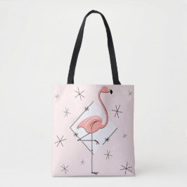 Bolsa Tote Flamingos Diamante rosa por toda a mala